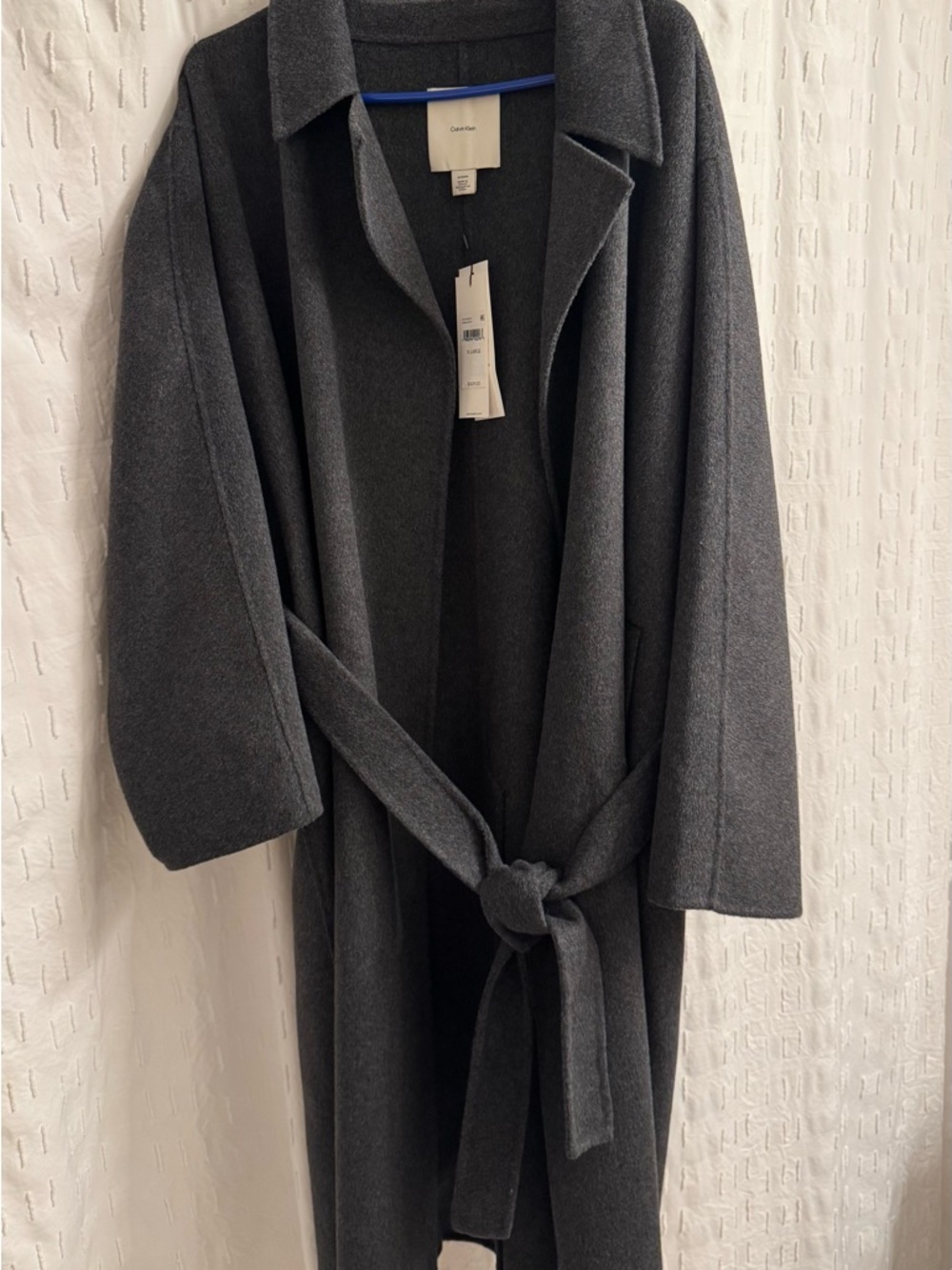 Calvin Klein Dark Gray Belted Trench Coat